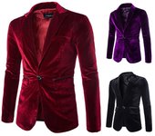 Men's Fashion Casual Blazer Suit Corduroy Wediing Celebration Suit Jacket