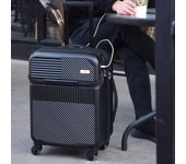 maleta de cabina Maletas de embarque de apertura frontal masculina y femenina, maletas VIE ligeras con ruedas de 20/24/26 pulgadas, carga USB elegante maletas de viajes cabina