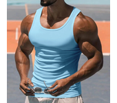 Men's Solid Color Gym Exercise Training Basketball Sports Leisure Fashion Sleeveless Tight Muscle Tank Top
