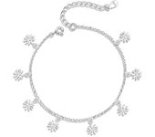 Little Daisy Pure Silver for Women, Niche Design, Light  Flower Foot Jewelry, Ins Style, High-end Sunflower Anklet