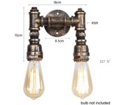 Loft Retro Iron Industrial Water Pipe Wall Light with on off Switch Lamp Vintage Style Pipe Wall Sconces Steam Water Pipe Lamp