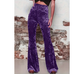 Chic High Waist Velvet Flare Pants - Luxurious Boho Style for Year-Round Elegance - Womens All-Season Fashion