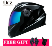 Casco Modular de seguridad para motocicleta, visera Interior de doble lente, aprobado por DOT