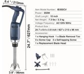 SucceBuy Commercial Immersion Blender, Heavy Duty Hand Mixer, Handy Portable Mixer for Soup, Sauces, Mashed Potatoes, Cream