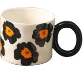 Taza de cerámica de flores de gran capacidad de 420 ml, taza de avena de leche de desayuno coreano, taza de café para el hogar