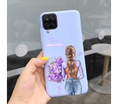 For Samsung Galaxy A12 Back Case Sunflower Daisy Lovely Bear Pretty Girl Painting Fundas For Samsung A12 A125F Soft Sikilly Capa