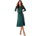 Woman Knitted Dress Prom Round Neck Solid Color Midi Crochet Dresses for Women Lace Up Trendy XXL Chic and Elegant Pretty