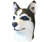 Accesorios de disfraces de juguetes de truco, cubierta de cabeza de perro de látex, máscaras de Halloween, accesorios de disfraces de animales, Prank Crazy Party Props
