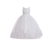 Nuevos vestidos de las niñas vestidos de princesa, las niñas arco bordado vestidos de noche hasta el suelo