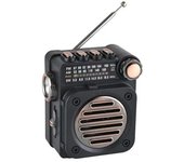 FM AM SW Radio Estéreo Portátil de Bolsillo Mini Radio Multifunción Inalámbrica Bluetooth Reproductor de Música con Linterna LED