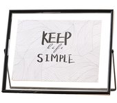 Minimalist Style Metal Photo Frame Transparent Surface Free Standing Tabletop Decorative Frame Horizontal Sturdy