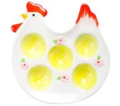 Reusable Cute Egg Tray Ceramic Cartoon Egg Holder Chick Design Home Decor Egg Storage Compartments Egg Tool
