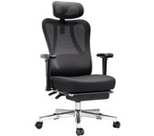 P3 Silla Ergonomica Escritorio, Silla Oficina Soporte Lumbar, Silla de Ordenador reclinable de ángulo Grande, Respaldo de Malla elástica, Negra