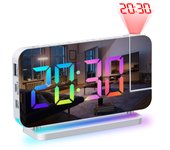New LED Digital Alarm Clock Table Watch Electronic Desktop Clocks USB Wake Up FM Radio Time Projector Snooze Function Alarm