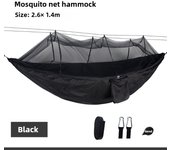 Hamaca de Camping con Mosquitera - Tela Nylon Paracaídas 210T Ultraligera (Capacidad 300kg) para Senderismo, Viaje o Jardín - Incluye Mosquetones (Material Ecológico)