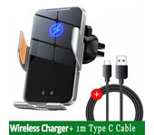 Wireless Charger Auto Car Mount Phone Holder Stand For iPhone 15 14 13 Samsung Xiaomi Infrared Induction 15W Fast Charging
