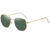 Nuevas gafas de sol polarizadas poligonales con estilo, montura de gafas anti-azules de metal