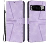 For Google Pixel 8 Pro Leather Case Triangle Imprinted Solid Color Phone Cover