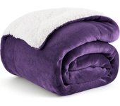 Bedsure Manta Cama 90 Invierno - Manta Sofa Grande Polar Reversible de Franela y Sherpa, Manta Sofa Gruesa 150x200 cm de Microfibra Suave y Borreguito, Gris
