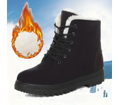 Botas De Nieve De Tacón Bajo Para Mujer, Botas De Algodón Con Cordones, Calzado De Invierno.