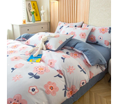 Funda de edredón individual de doble hilo, funda nórdica de algodón y lino lavada de nueva clase A, ropa de cama estampada respe