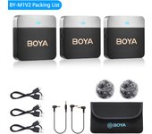 BOYA BY-M1V Wireless Lavalier Lapel Condenser Microphone for iPhone Android Smartphone Camera YouTube Broadcast Interview Vlog