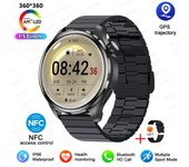 Reloj inteligente para hombre, dispositivo con Pantalla HD AMOLED de 360x360, Llamadas por Bluetooth y Azúcar en la sangre, con GPS Track, NFC, IP68, 360*360 HD Pantalla Para Android IOS