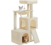 Rascador de Árbol de Gato 44.5x48x86CM con cuerda de sisal de peluche juguete para gatos gris multiplataforma para gatos poste