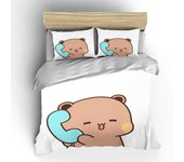 3PCS Quilt Cover Bubu Dudu Cartoon Cute Bear Kawaii Christmas Gift King Twin Double Child Bedding Set Microfiber or Polyester Duvet Cover Set
