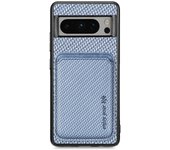 For Google Pixel 8 Pro Case Carbon Fiber Texture Phone Cover with Magnetic Card Holder