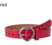 Peach Heart Buckle Belt Waistband Love Heart Eyelet Decoration Fashion Waist Belt Faux Leather Belt Children Dress Decoration