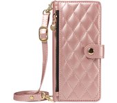 Crossbody Strap Case For Samsung Galaxy Note 20 Ultra 10 Pro 9 8 M23 M32 M56 S25 S24 S20 FE S10 Plus Multi-Card Slot Wallet Leather Phone Cover Zipper Handbag Purse
