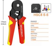 Ferrule Electrical Terminal Crimping Wire Tools Pliers Crimper HSC8 6-6A 6-4A Push Connectors Household Kit With Box Clamp Sets