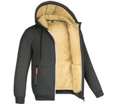 Sudadera De Capucha Para Hombre Con Cremallera Abrigo De Invierno Deportiva Y Casual En Negro Blanco Gris Material De Poliéster