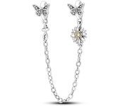 Fit Original  Bracelet Silver Plated Sunflowers Tulip Charms Pendants Beads For Women Jewelry Making Gift