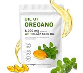 podafu 2-in-1 of Softgels, Organic Supplement Capsules, Non-GMO, 6000 Oregano and 200 mg Black Seed Oil