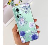 For Oppo Reno11 CPH2599 Case Reno8 T 4G CPH2599 Cover Soft TPU Clear Silicone Bumper Flower Women Fashion Coques Capa Reno 11 5G