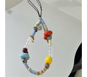 Contrasting Color Beaded Phone Case Hanging Rope Ccd Camera Hanging Chain Keychain Headphone Case Hanging Decoration