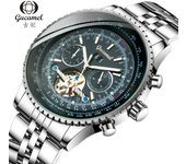 Hollow tourbillon big dial hombre de negocios reloj mecánico automático
