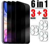 6IN1 Anti-Spy Tempered Glass For iPhone 14 13 12 11 15 Pro Max Camera Screen Protector For iPhone 11 13 12 14 15 Plus Pro Glass