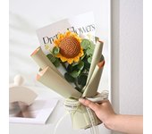 Knitted Yarn Crochet Bouquet Handmade Pretty Single Sunflower Bouquet Ins Amaranthine Artificial Flower Valentine's Day Gift