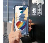Anti-knock Back Cover Phone Case For LG K50/X6/K12 Max/Q60 Cartoon Card bag Silicone Soft case protective Full wrap Cute