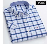 Oxford men's short sleeved informal single pocket checkered striped cotton shirt, comfortable, standard USTE