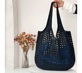 Casual Hollow Knitted Large Tote Bag Designer Handmade Woven Women Shoulder Bags Luxury Summer Beach Bag Shopper Purses