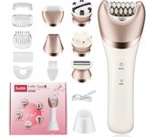 Epilator for Women Electric Lady Shaver Raozr Pubic Hair Bikini Trimmer Body Hair Removal Face, Legs and Underarm Wet Dry with LED Light 6 in1