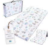 Colchon Cuna Bebe Plegable 120 x 60 cm - colchoneta Cama Infantil de Viaje colchón Transpirable y colchones de Espuma con Funda Lavable 120x60cm Safari
