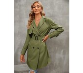 Women's double button trench coat with lapel jacket, Ustado top, Spring and Autumn