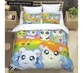 3D Printing Cartoon Lovely Hamtaro Bedding Set Duvet Cover Pillow Set Birthday Gift Children quilt cover Bedding Home Textiles