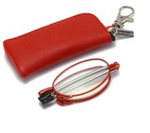 Foldable glasses, keychain with reading magnifying glass, foldable and expandable blue anti glare presbyopia glasses