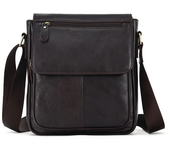 JOYIR-Bolso de piel de vaca auténtica para hombre, bandolera Vintage con solapa, informal, a la moda